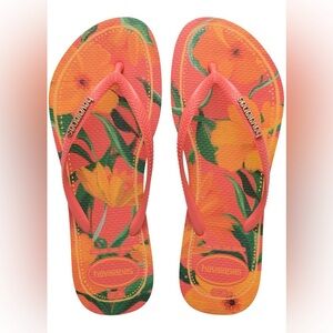Havaianas Slim Tropical Vibes 2025 collection coral, orange flowers GIFT WRAPPED
